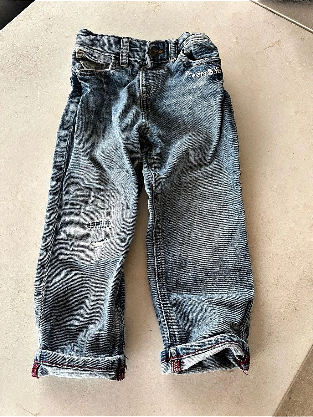 Cat & Jack Straight Retro Girls Blue Straight Jeans